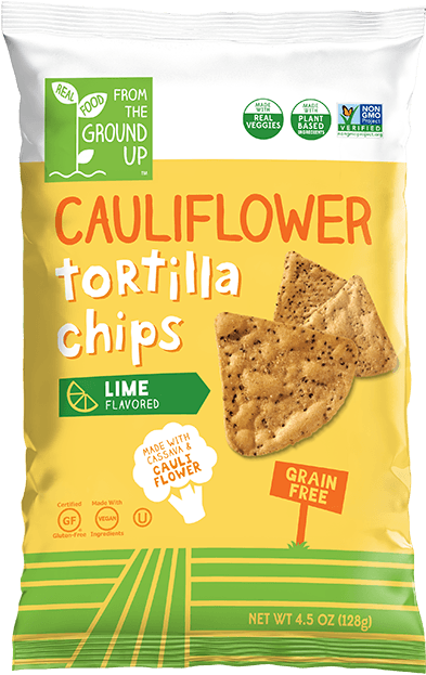 Ground Up Cauliflower Tortilla Chips  Lime - 4.5oz.