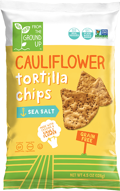 Ground Up Cauliflower Tortilla Chips  Sea Salt - 4.5 oz.