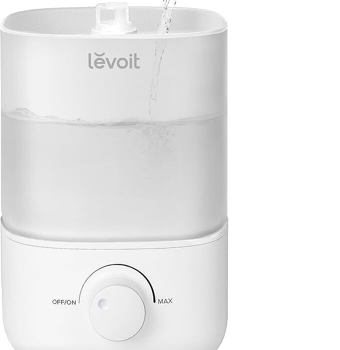 LEVOIT Top Fill Humidifiers for Bedroom, 2.5L Tank for Large Room, Easy to Fill & Clean, 28dB Quiet Cool Mist Air Humidifier for Home Baby Nursery & Plants, Auto Shut-off for Safety, 25H